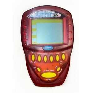 Radica Triple Play Poker Electronic Handheld Game Tested Vintage 2000